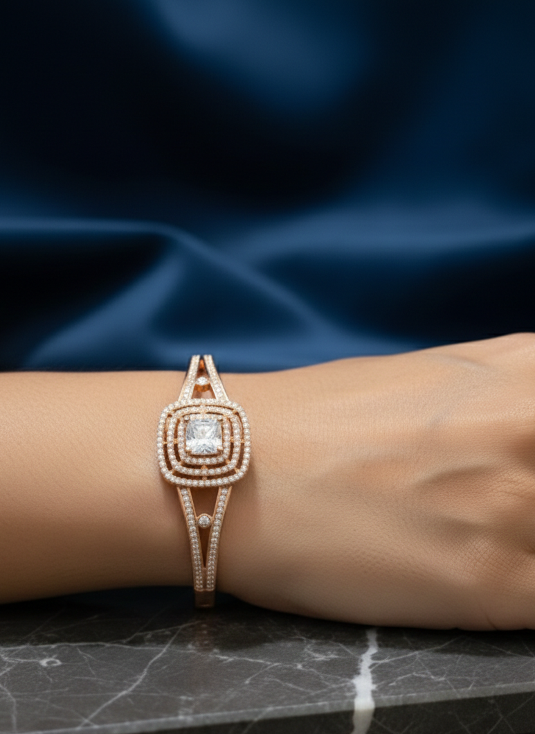 Royal Emerald-Cut Motif Bangle: