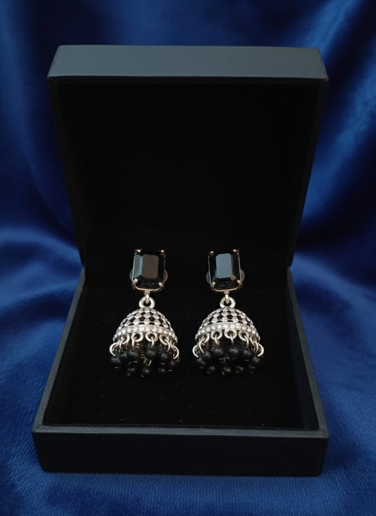 Midnight Noir Designer Jhumkas