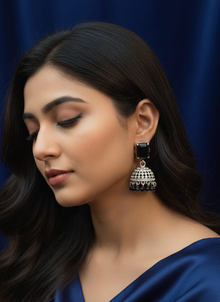 Midnight Noir Designer Jhumkas