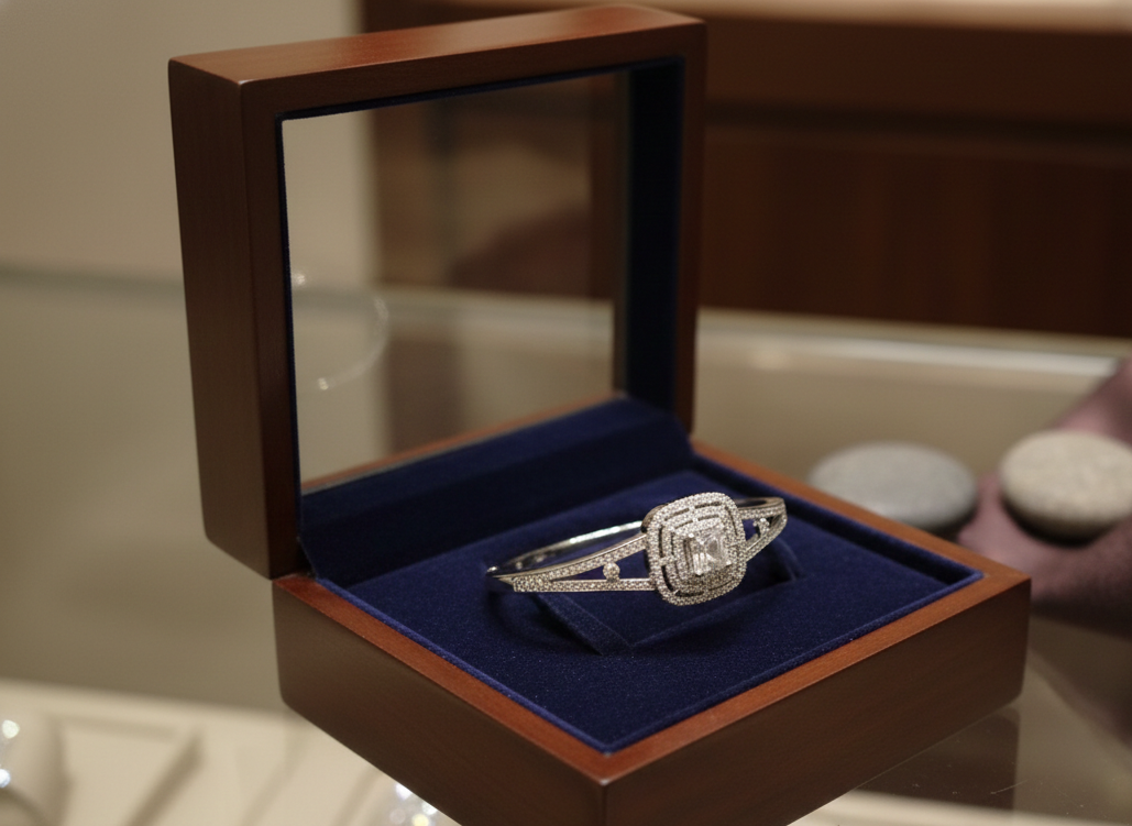 Royal Emerald-Cut Motif Bangle: