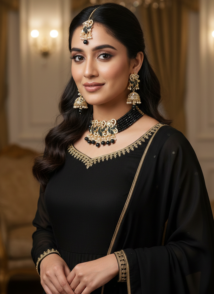 Black Pearl Choker Set