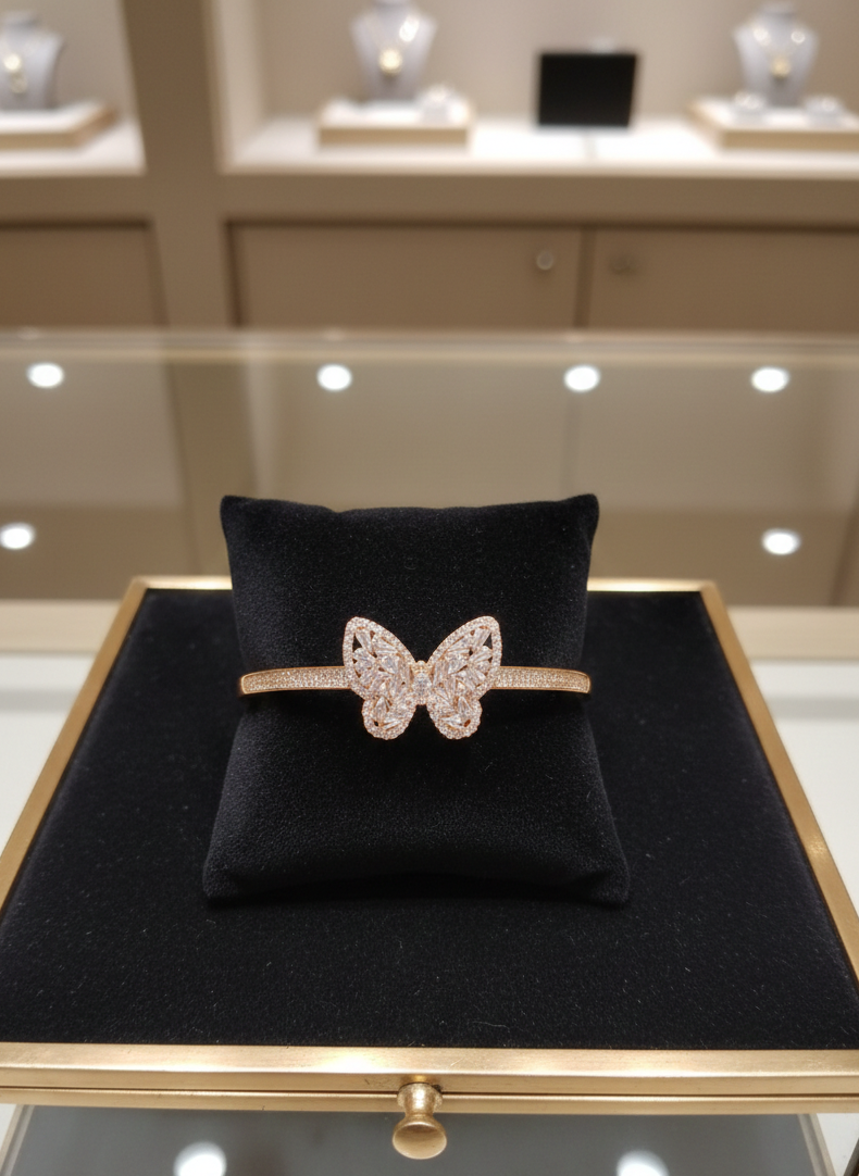 Rose Gold Ethereal Butterfly Bangle
