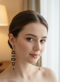Midnight Blossom Chandelier Earrings