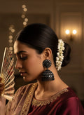 Elegant Midnight Blossom Jhumkas