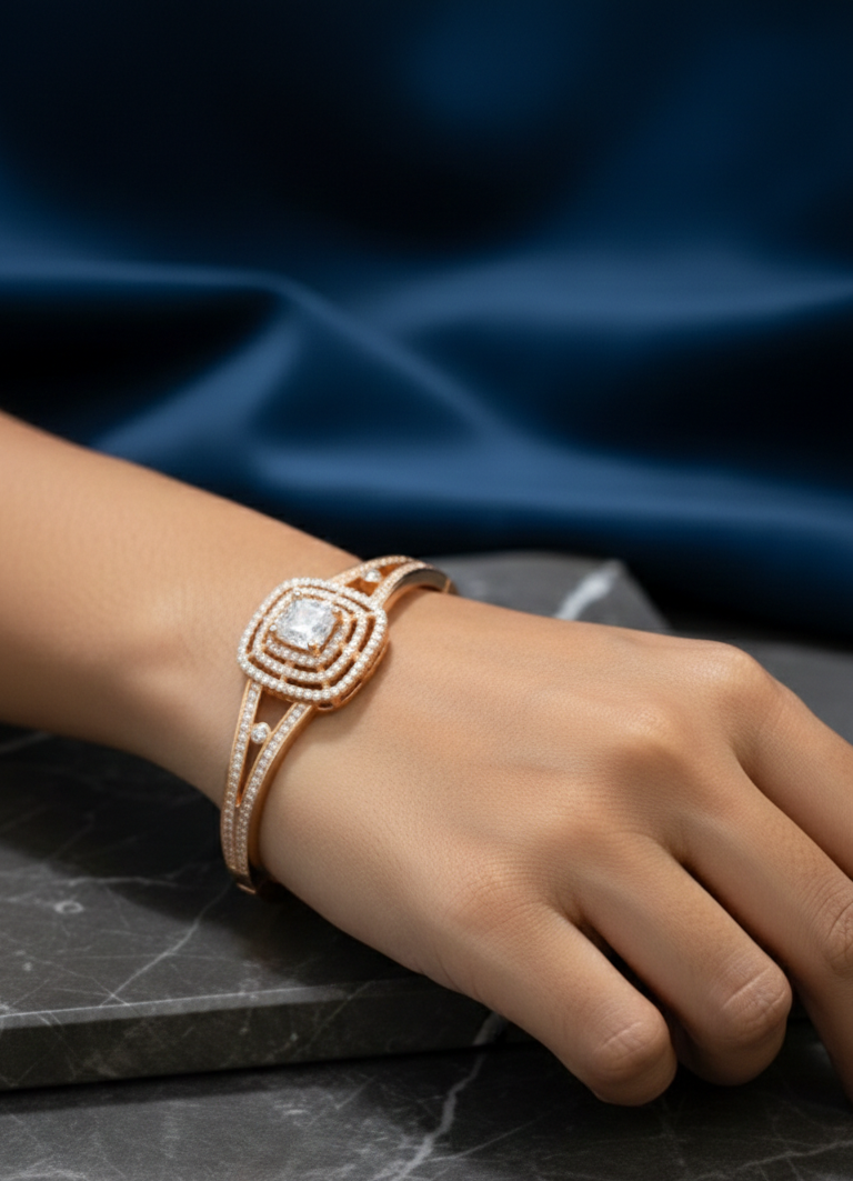 Royal Emerald-Cut Motif Bangle: