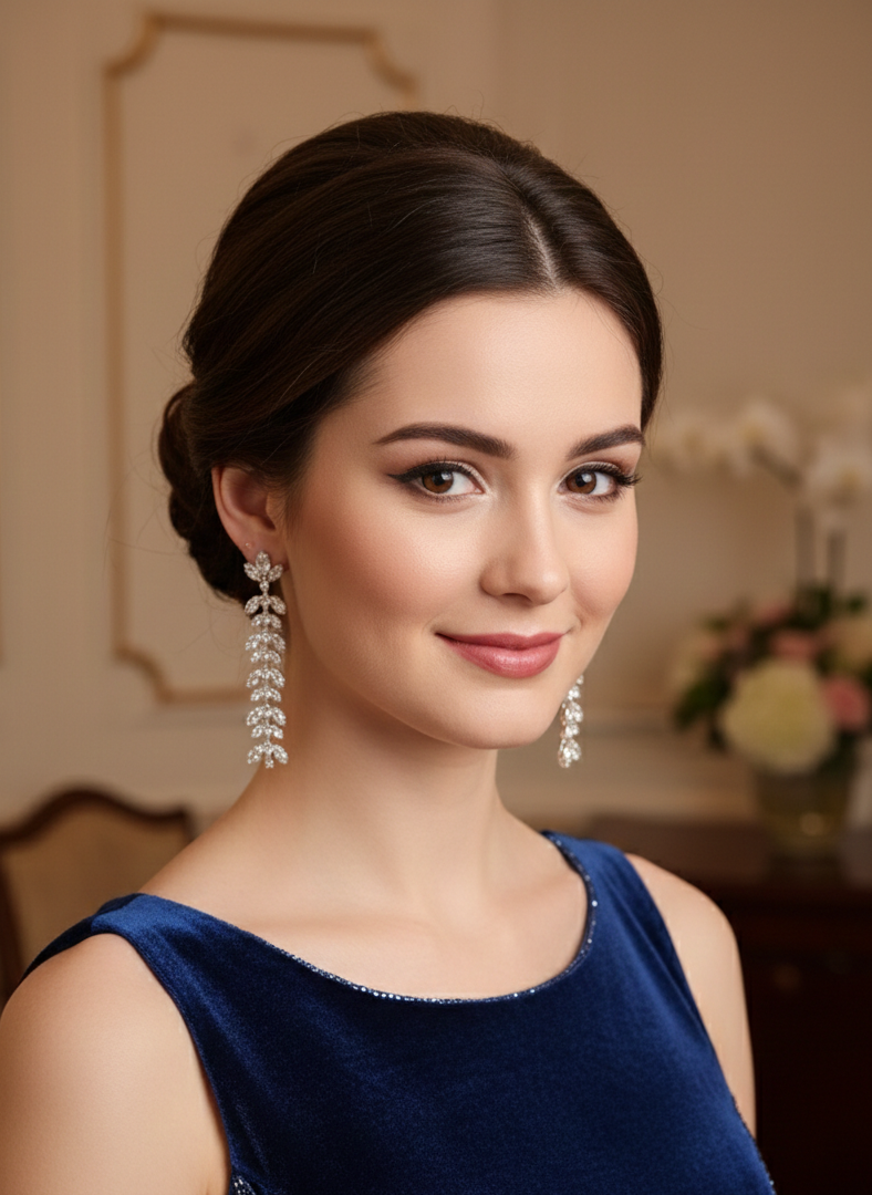 Marquise Crystal Leaf Drop Earrings